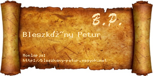 Bleszkány Petur névjegykártya